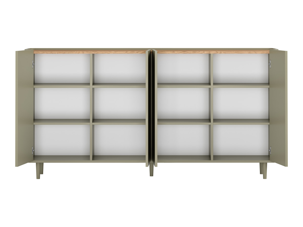 Buffet 4 portes 200 cm ANYRA pieds en bois massif