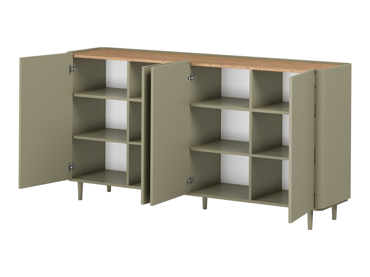 Buffet 4 portes 200 cm ANYRA pieds en bois massif