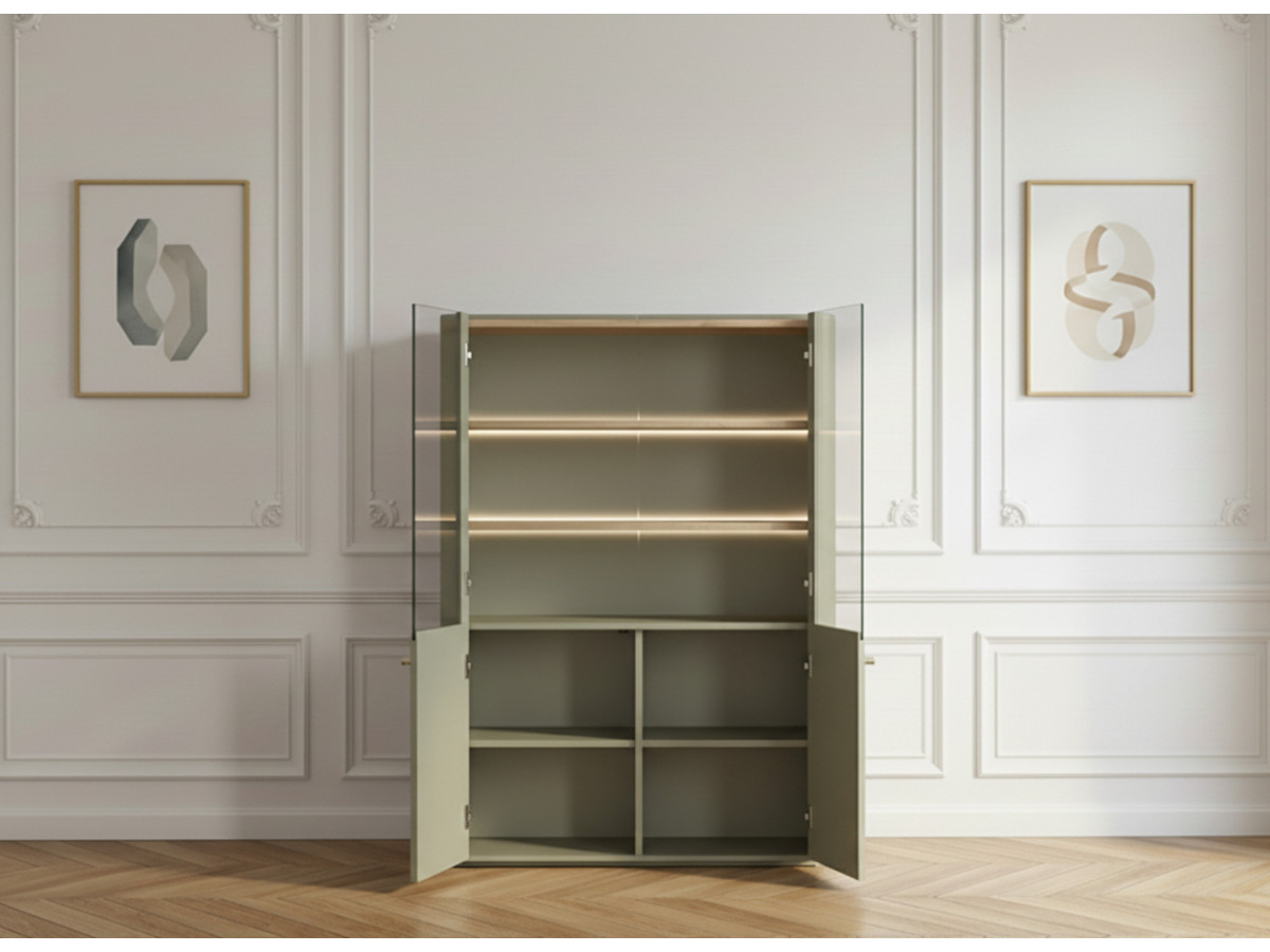 Meuble vitrine 2 portes H. 138 cm ANYRA