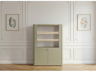 Meuble vitrine 2 portes H. 138 cm ANYRA
