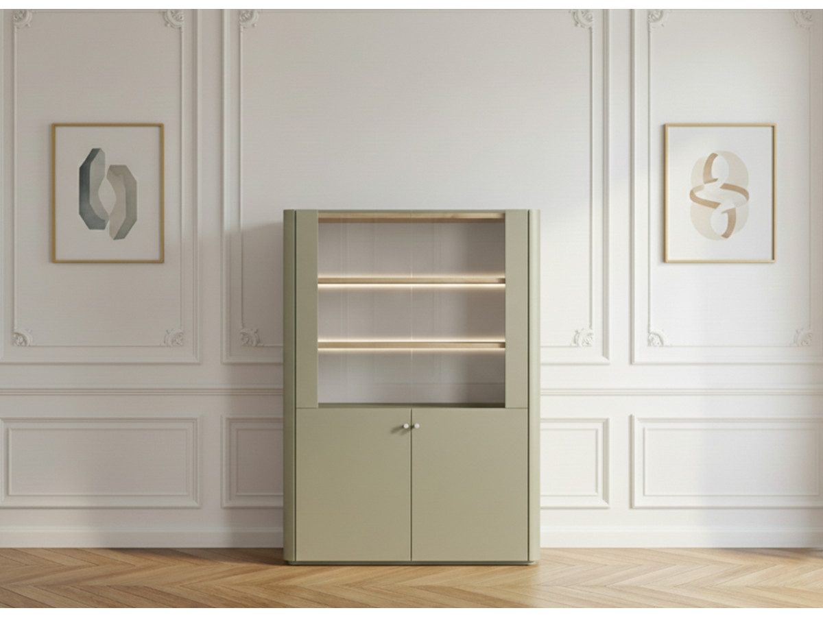 Meuble vitrine 2 portes H. 138 cm ANYRA