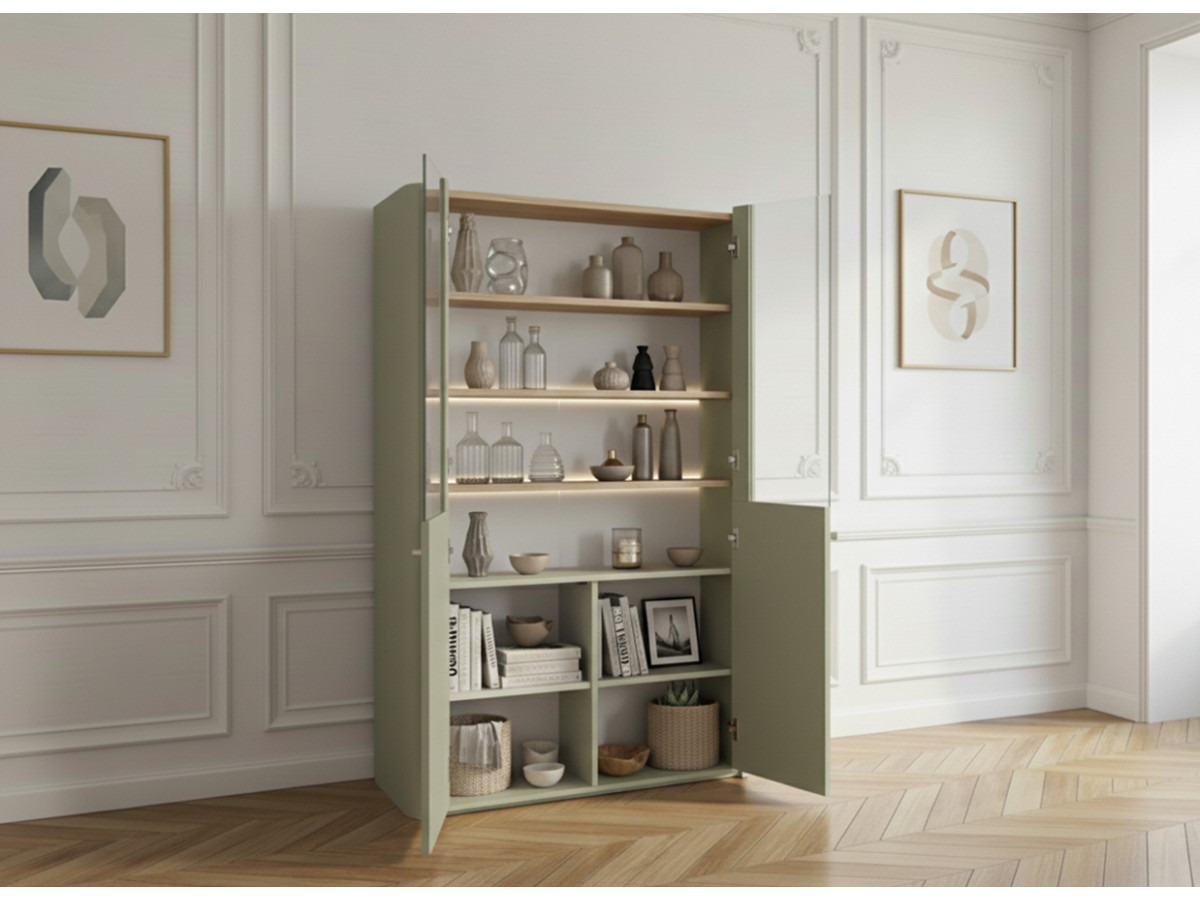 Meuble vitrine 2 portes H. 138 cm ANYRA