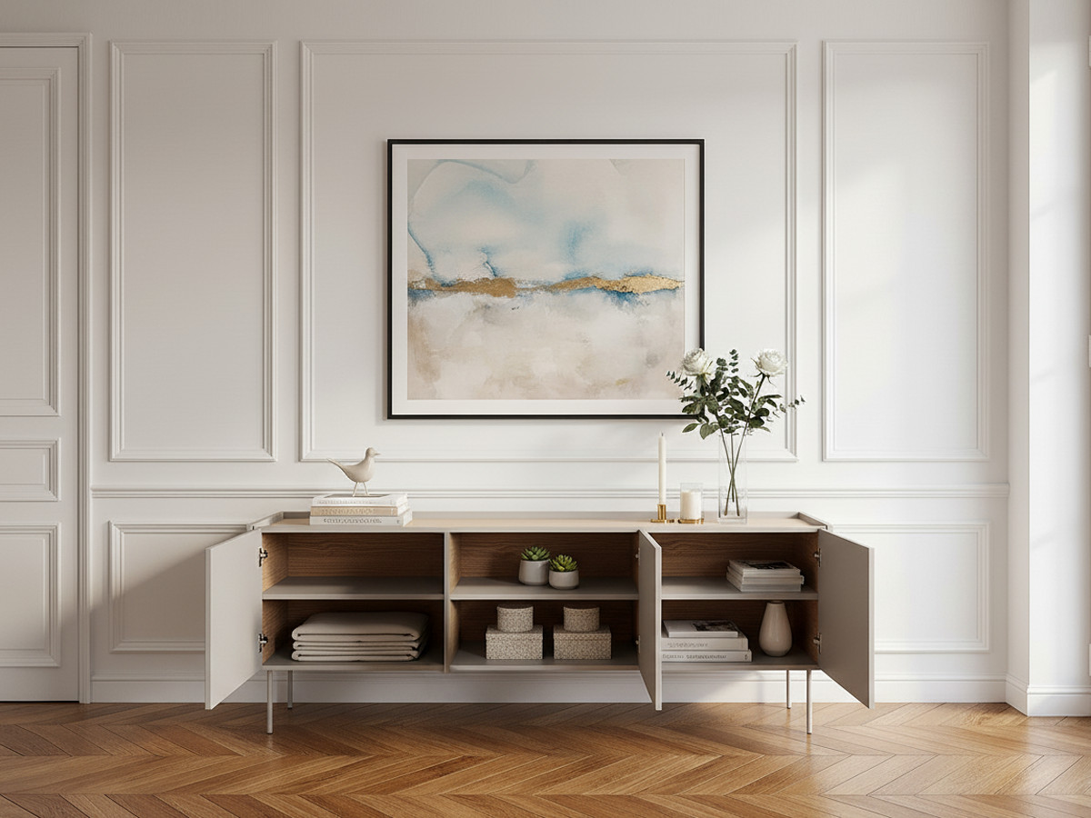 Meuble TV 3 portes 170 cm ATLAS beige — vue 6