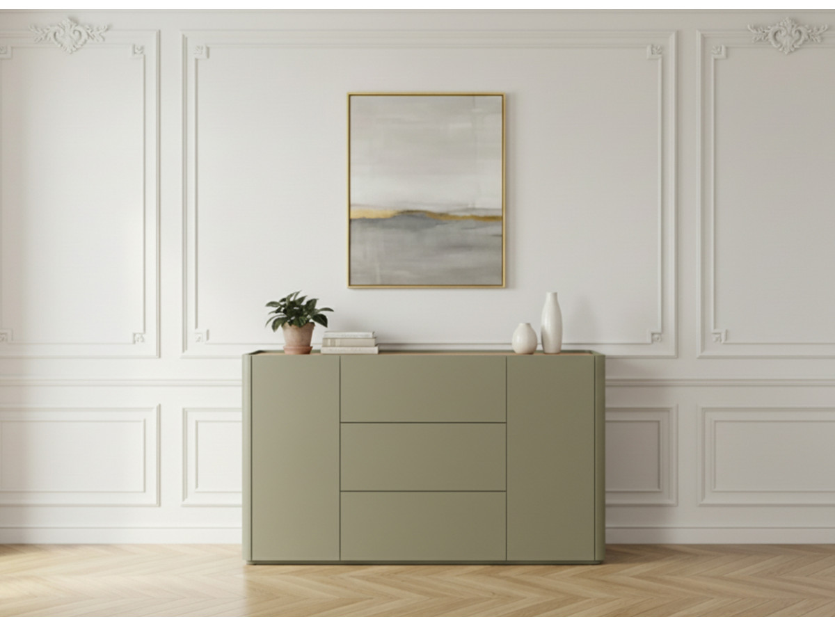 Buffet 2 portes 3 tiroirs 150 cm ANYRA vert