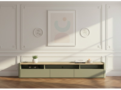 Meuble TV 1 porte 2 tiroirs 200 cm ANYRA