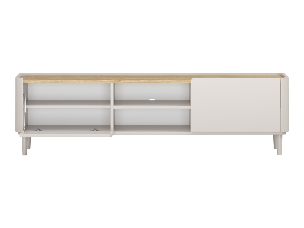 Meuble TV 1 porte 1 tiroir 170 cm ANYRA pieds en bois massif
