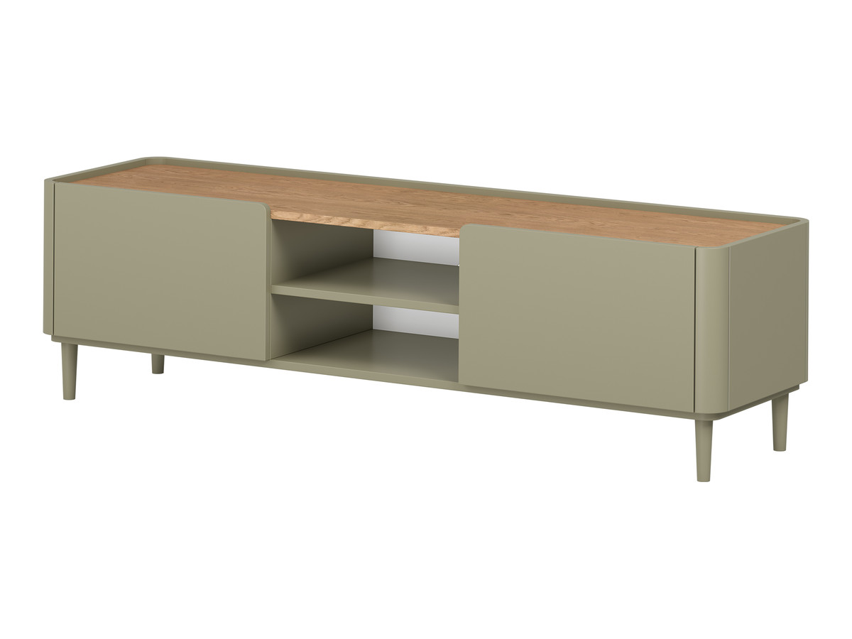 Meuble TV 1 porte 1 tiroir 170 cm ANYRA pieds en bois massif