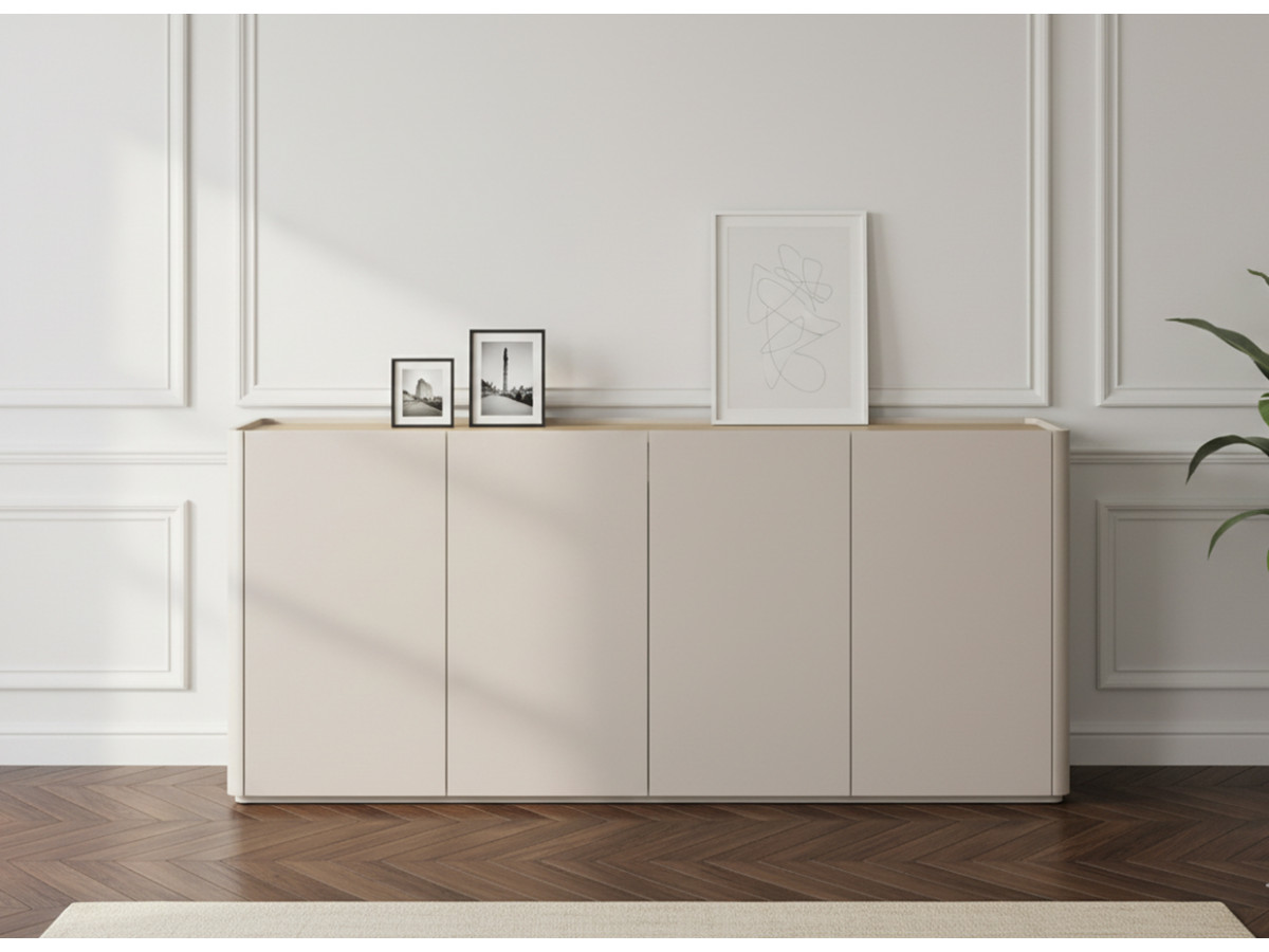 Ensemble ANYRA avec buffet 200 cm + meuble TV 200 cm beige — vue 5