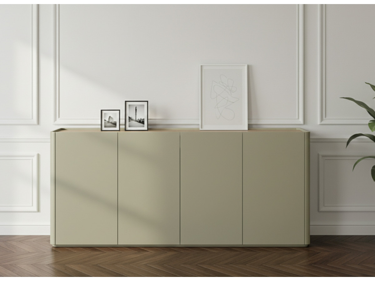 Ensemble ANYRA avec buffet 200 cm + meuble TV 200 cm vert — vue 5