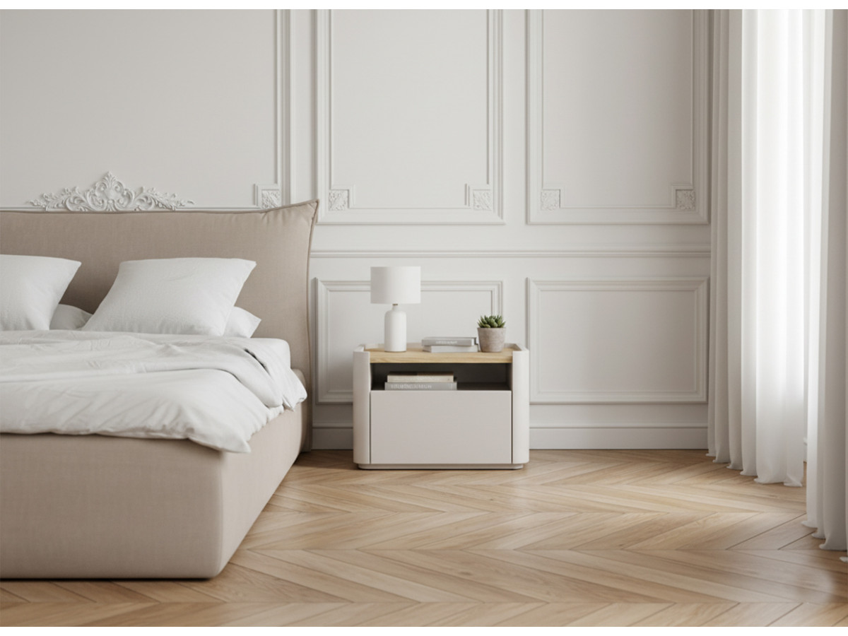 Lot de 2 chevets 1 tiroir ANYRA beige — vue 4