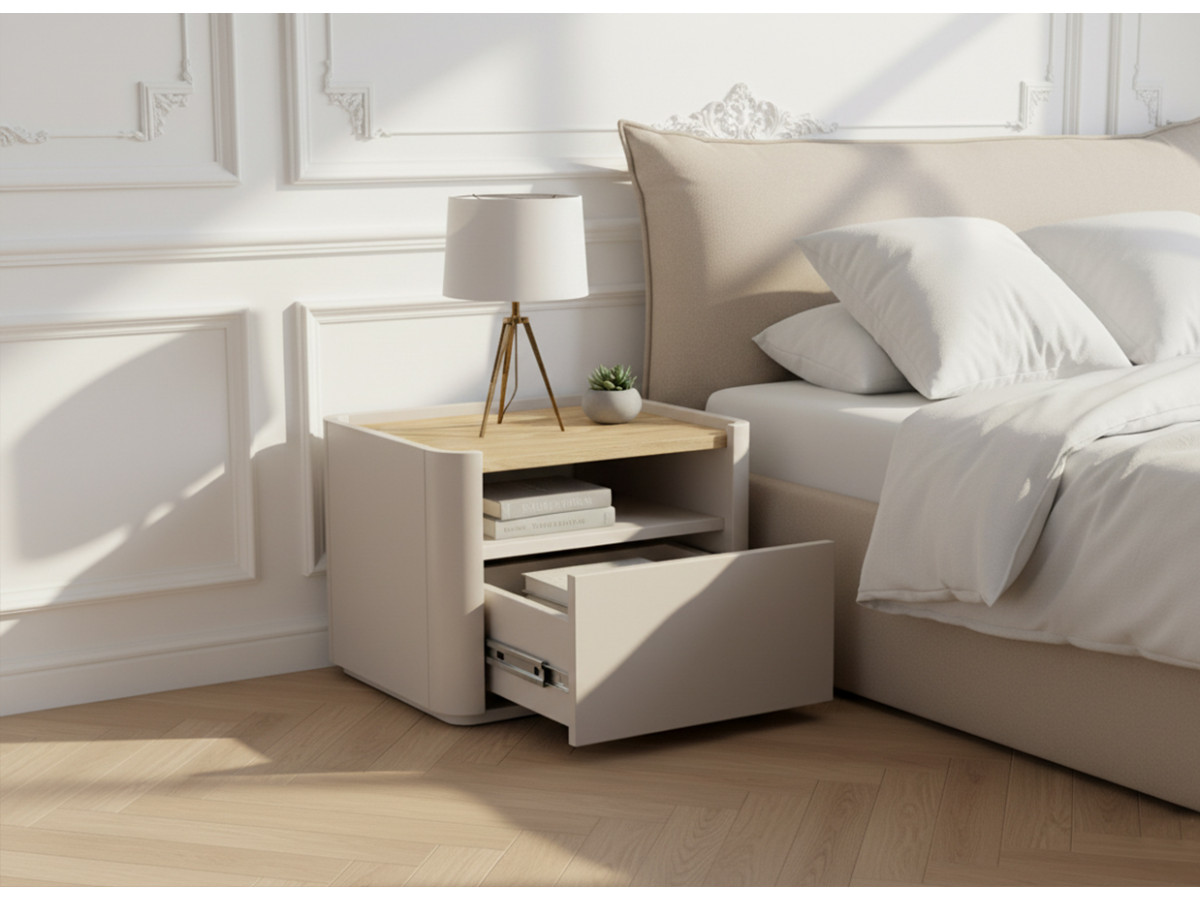 Lot de 2 chevets 1 tiroir ANYRA beige — vue 6