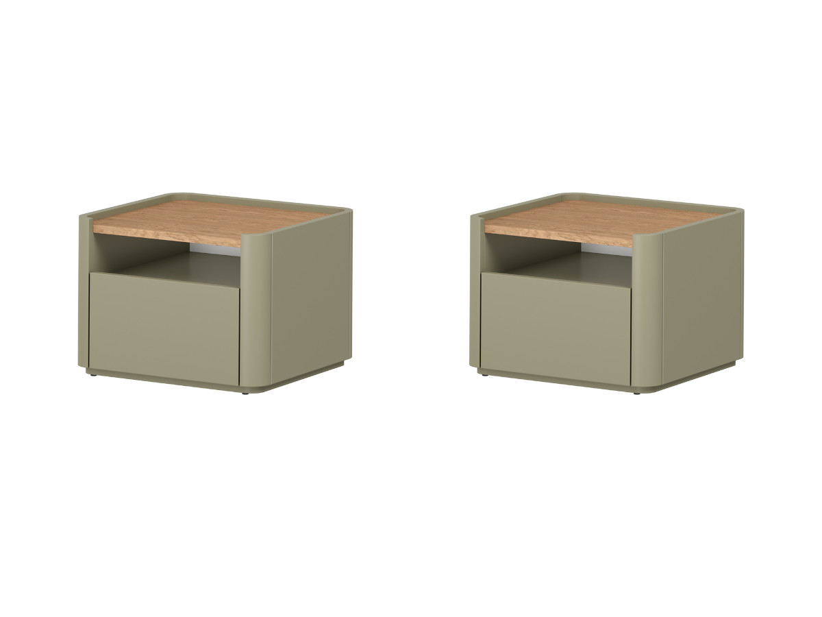 set van 2 anyra nachtkastjes met 1 lade gekleurd groente