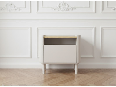 Table de chevet 1 tiroir ANYRA pieds en bois massif