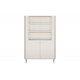 Meuble vitrine 2 portes H. 150 cm ANYRA pieds en bois massif