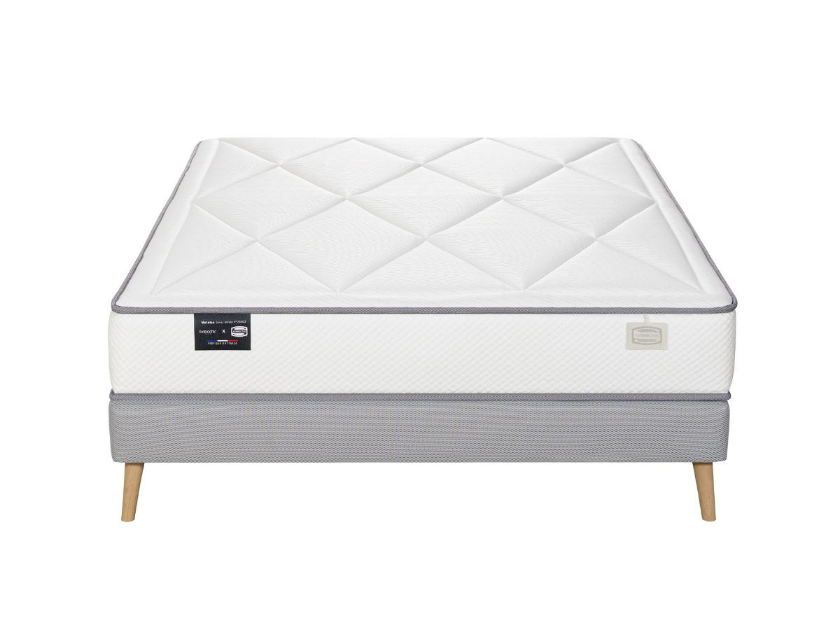 Ensemble matelas ressorts ensachés IENA + sommier BOBOCHIC x SIMMONS ®