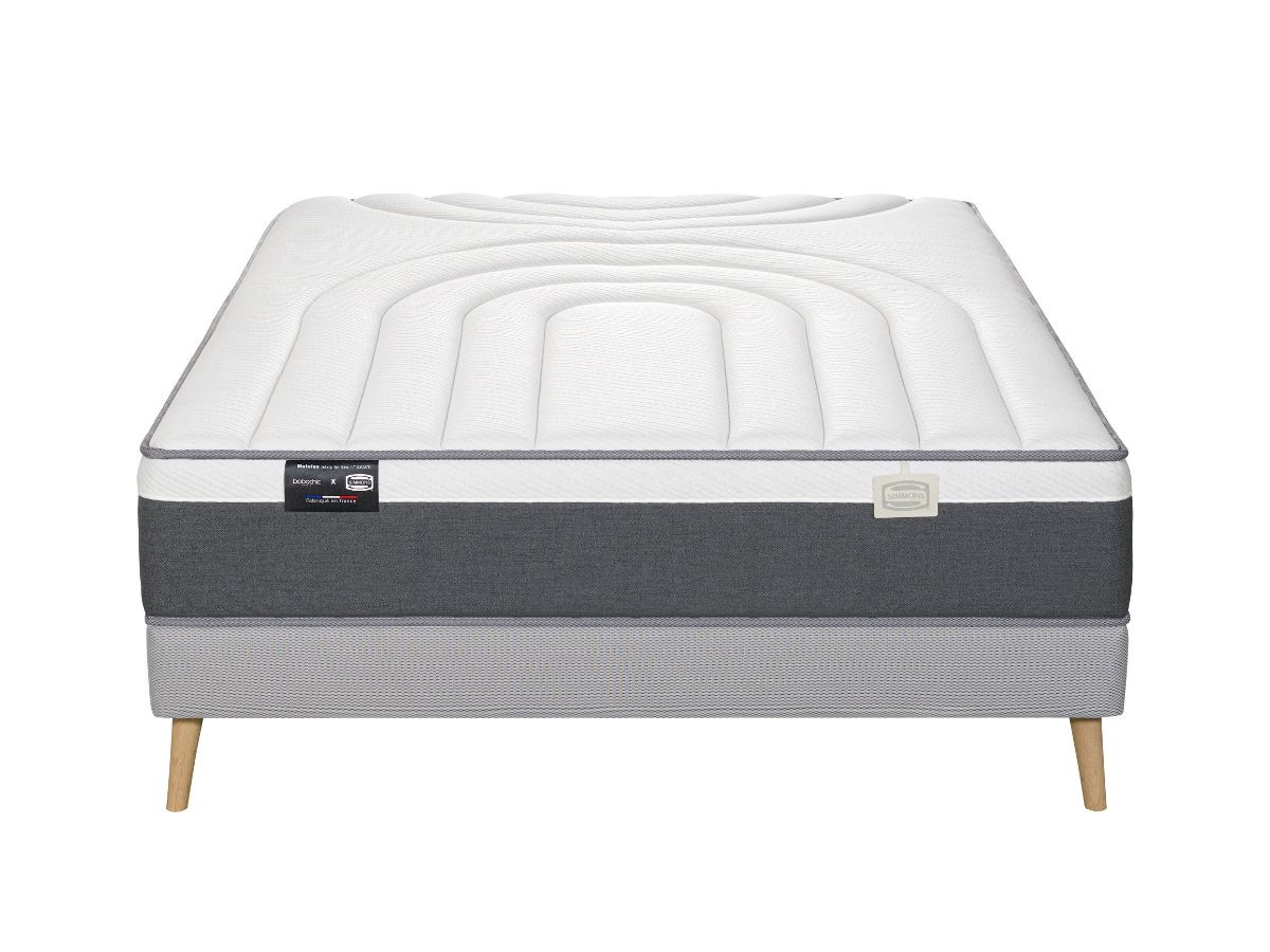 Ensemble matelas hybride ressorts ensachés et mousse à mémoire de forme EYLAU + sommier BOBOCHIC x SIMMONS ®