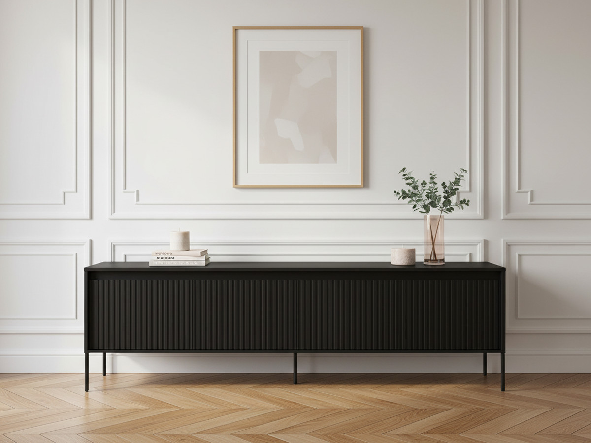 Meuble TV 4 portes 193 cm LENARA avec tasseaux