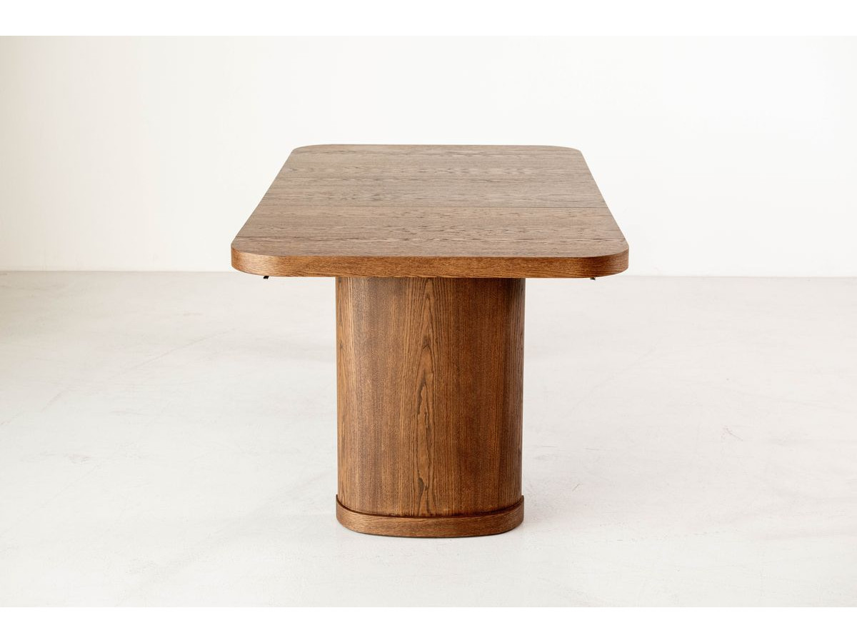 Ensemble avec console extensible 43 à 187 cm CASSIS + 4 chaises BORELY placage chêne massif et tissu bouclette