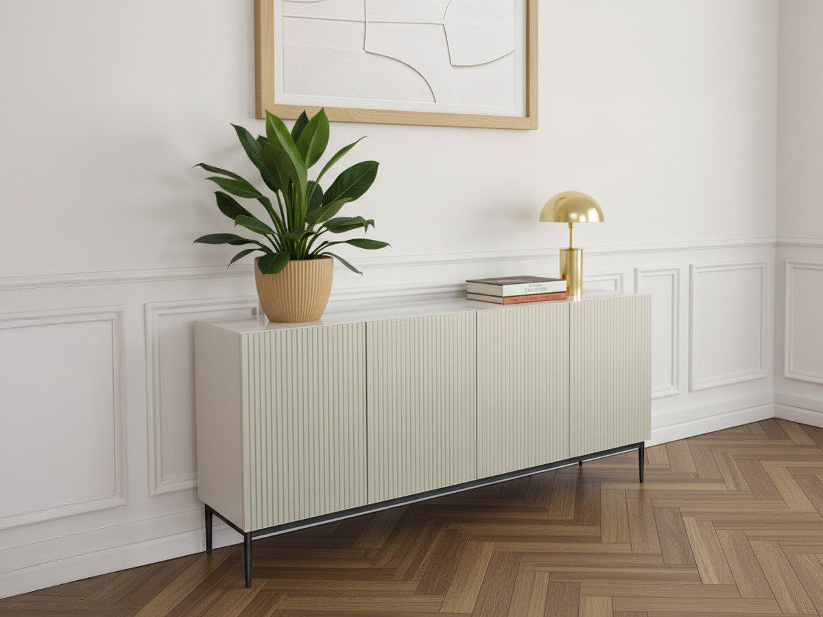 KASHA 4-deurs dressoir 200 cm Zwarte poten