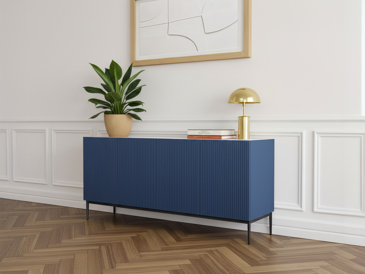 KASHA 4-deurs dressoir 200 cm Zwarte poten