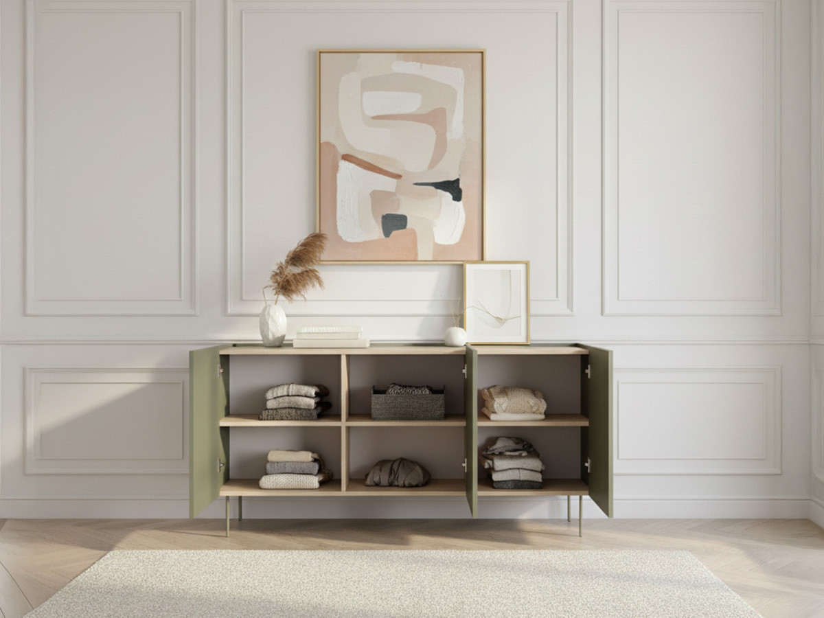 Buffet 3 portes 170 cm ATLAS vert — vue 5