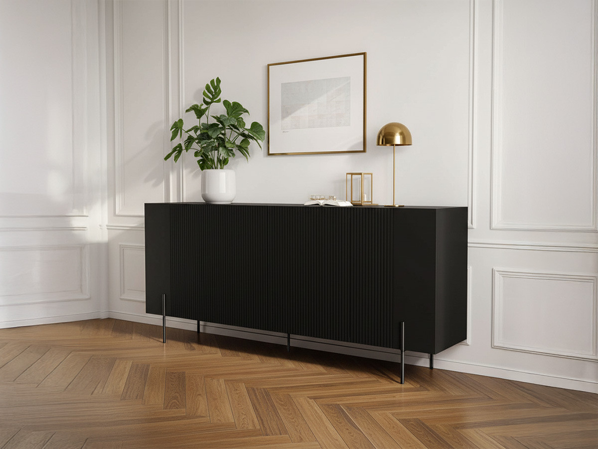 MATHILDE 4-deurs dressoir 200 cm zwarte poten