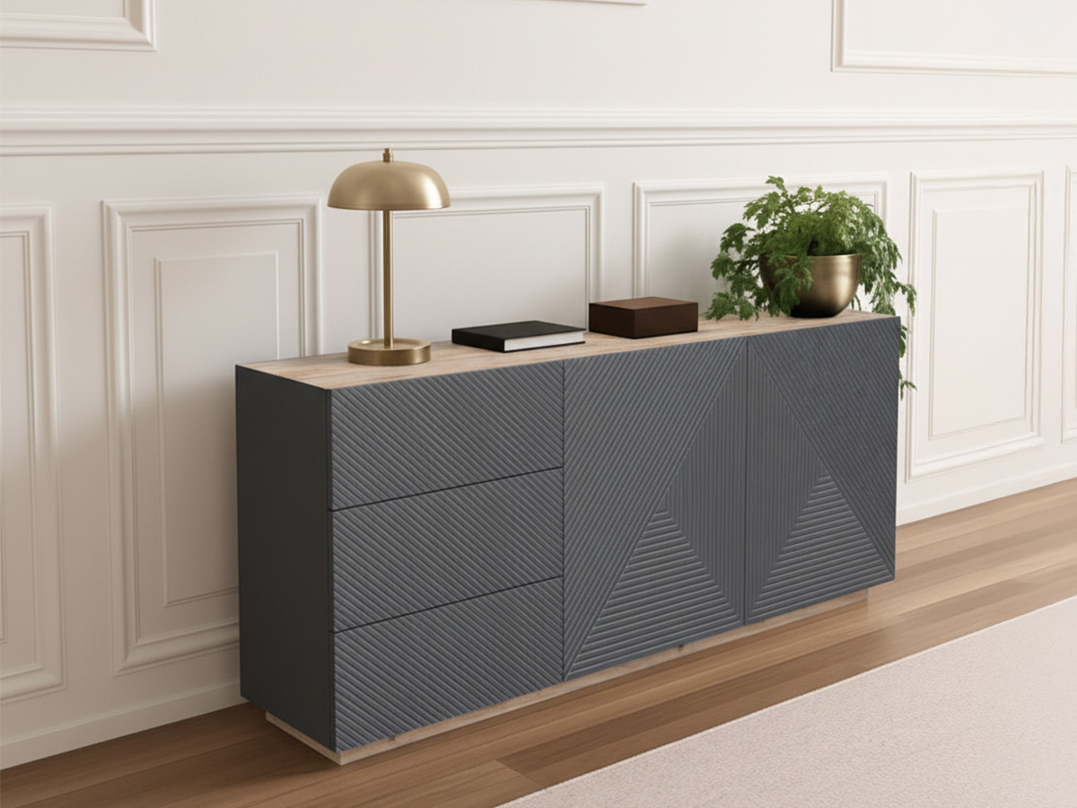 Buffet 2 portes 167 cm ALICE gris foncé — vue 5