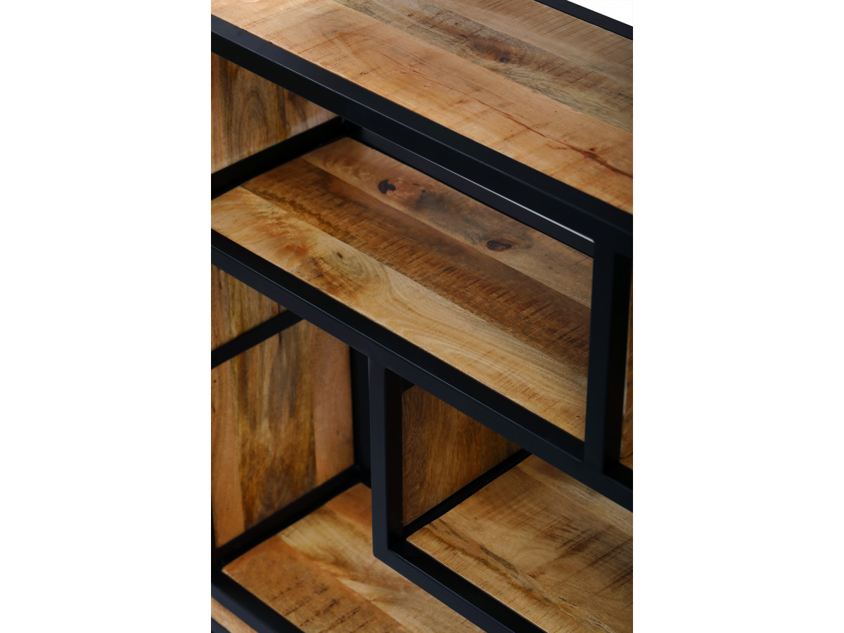 BEAUBOURG boekenkast, 180 cm hoog, massief mangohout