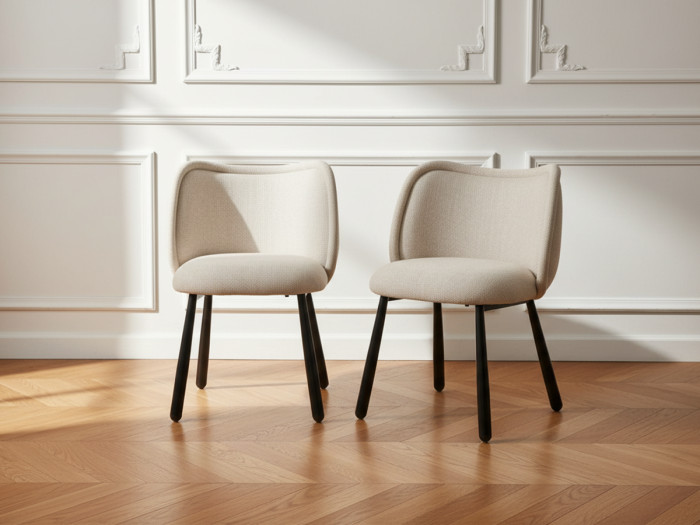 Lot de 2 chaises NALA tissu texturé