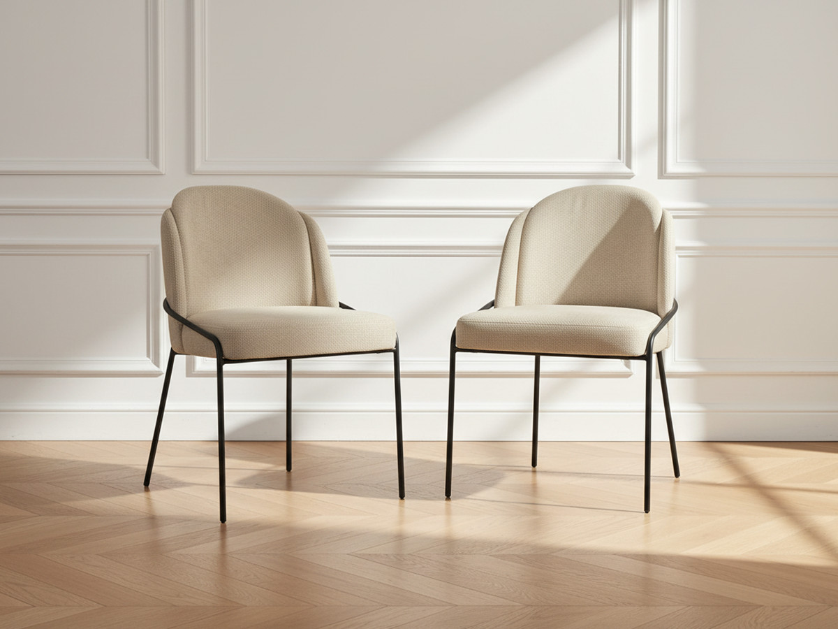 Lot de 2 chaises MAYA tissu texturé