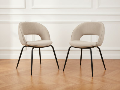 Lot de 2 chaises DOMI tissu texturé
