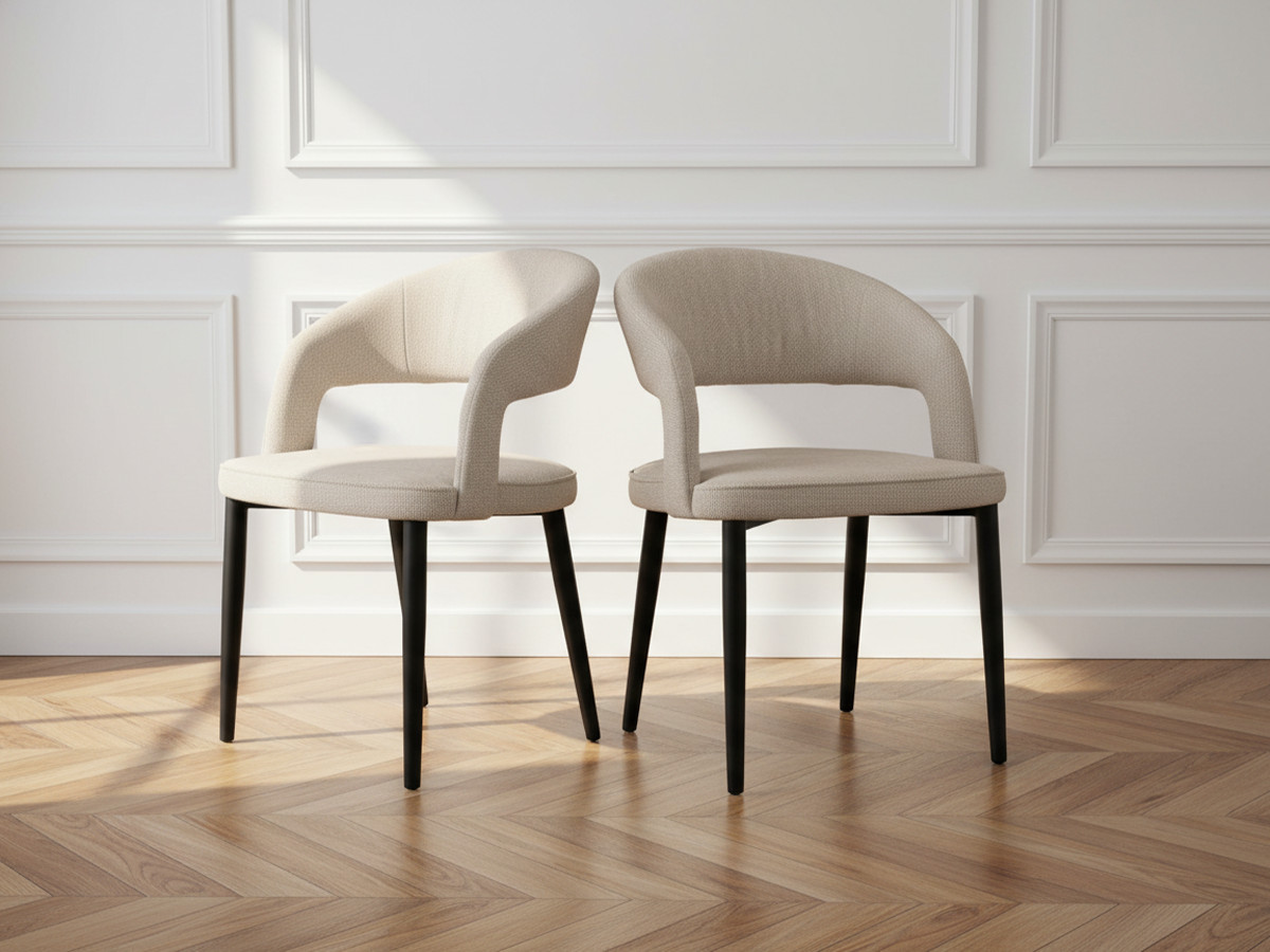 Lot de 2 chaises LOUIS tissu texturé