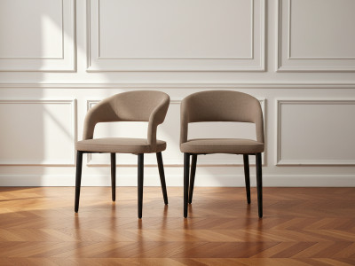 Lot de 2 chaises LOUIS tissu texturé