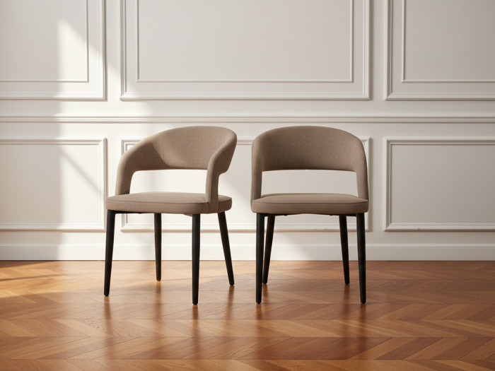 Lot de 2 chaises LOUIS tissu texturé