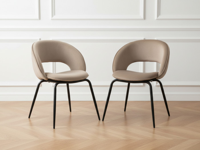 Lot de 2 chaises DOMI tissu velours