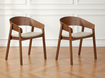Lot de 2 chaises de table RANI avec accoudoir