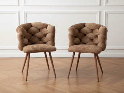 Lot de 2 chaises CHLOE Tissu texturé