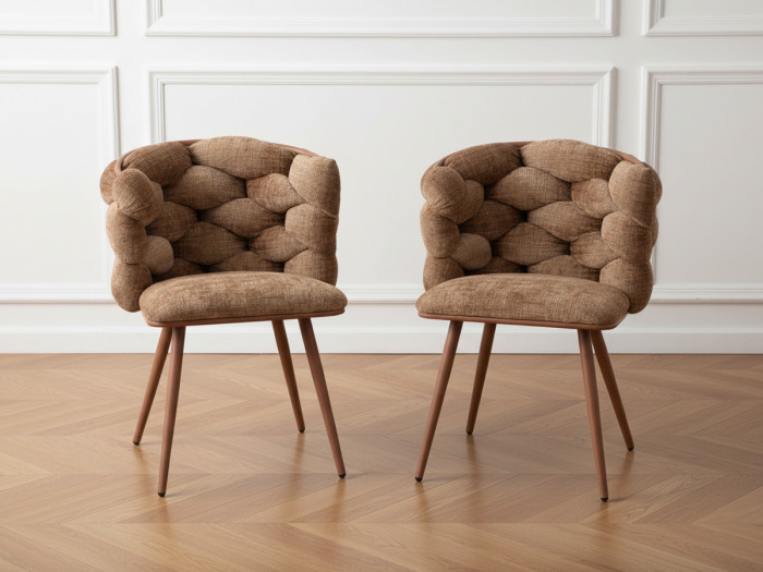 Lot de 2 chaises CHLOE Tissu texturé