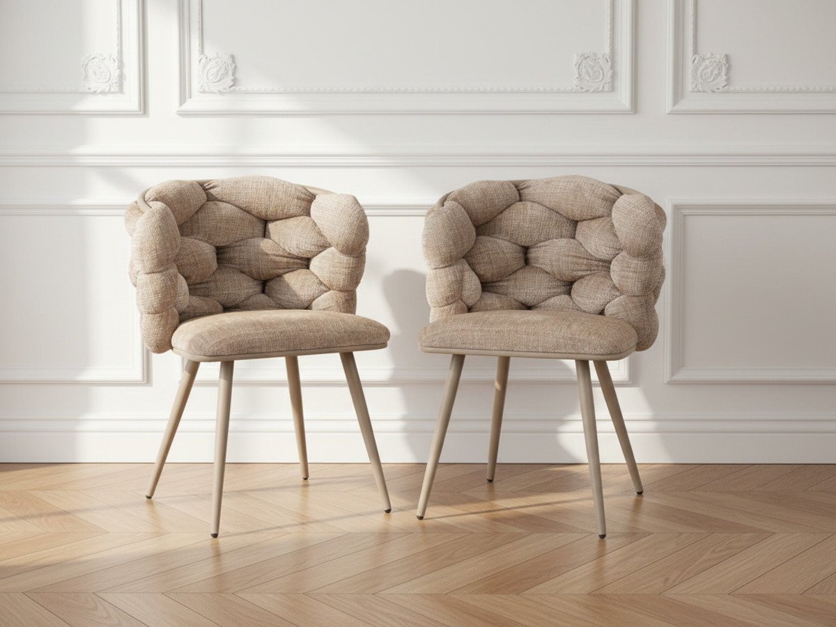 Lot de 2 chaises CHLOE Tissu cremona