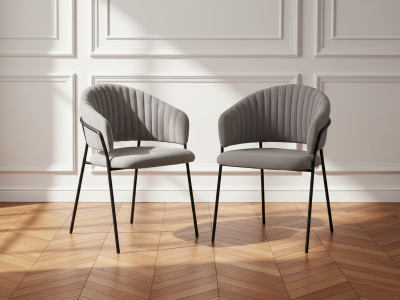 Lot de 2 chaises LOU tissu texturé