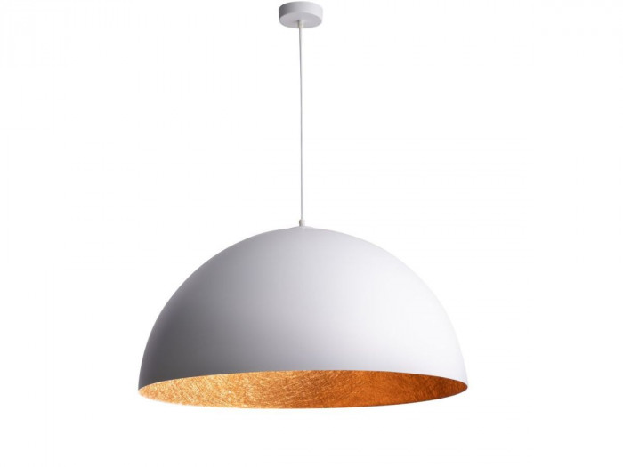 Lustre YSOLDE bicolore blanc en acier