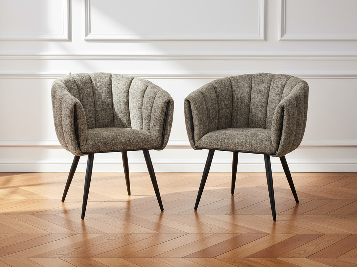 Lot de 2 chaises ADA tissu velours