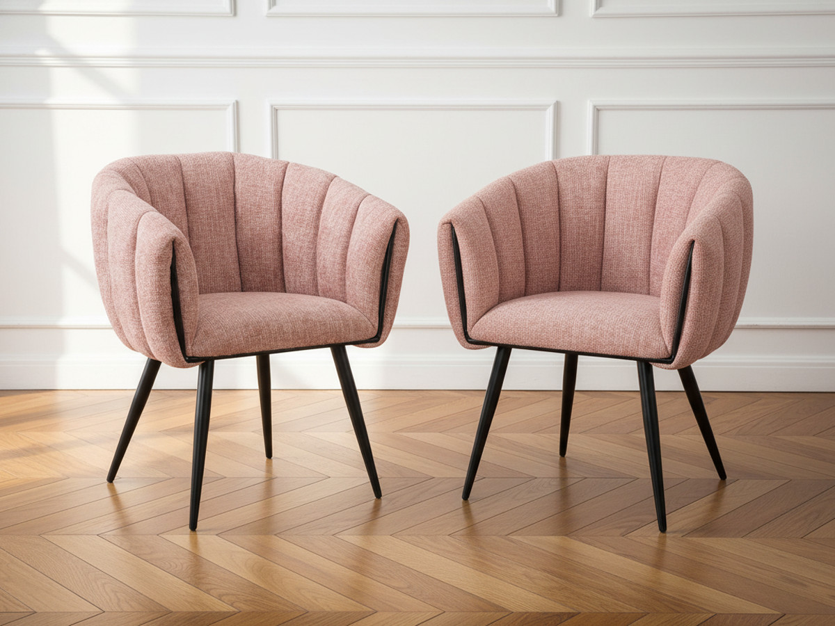 Lot de 2 chaises ADA tissu velours