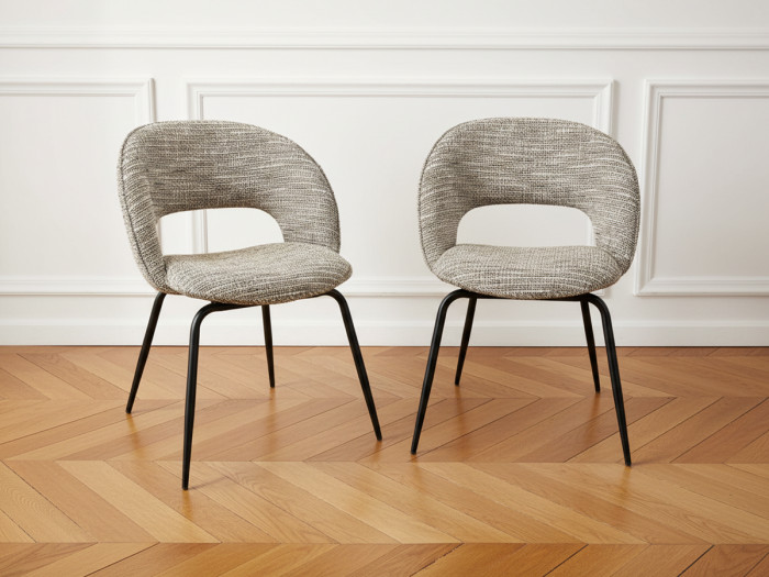 Lot de 2 chaises DOMI tissu texturé