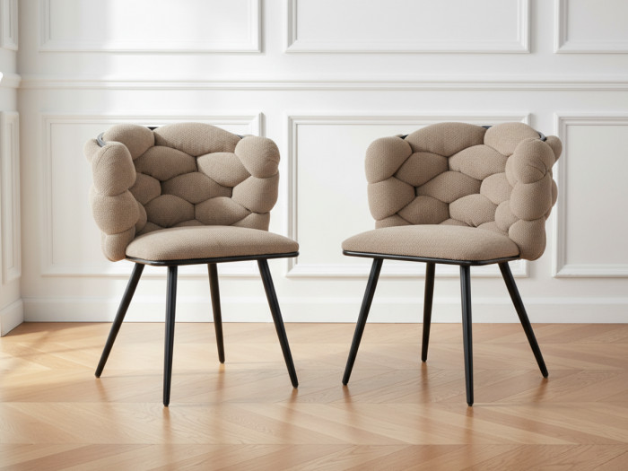 Lot de 2 chaises CHLOE Tissu texturé