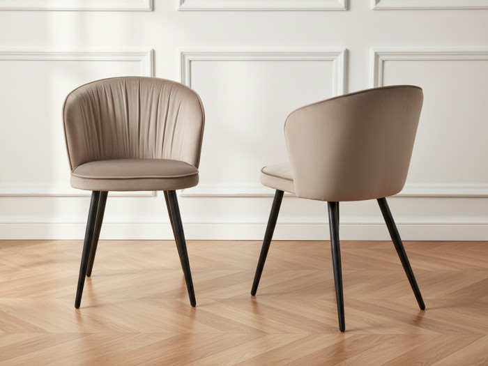 Lot de 2 chaises ALICIA Tissu velours