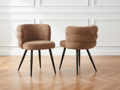 Lot de 2 chaises SOLEA tissu velours