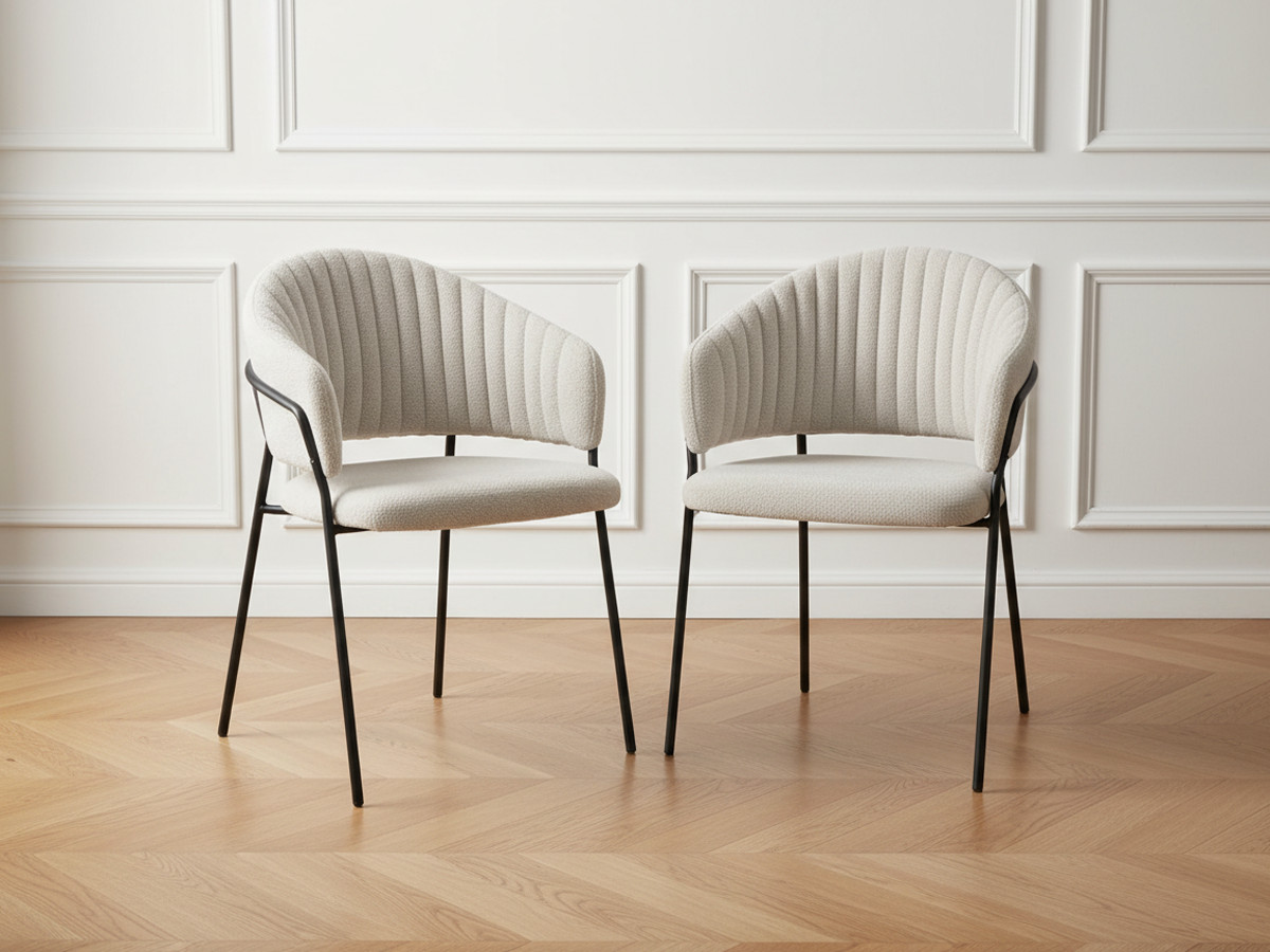 Lot de 2 chaises LOU tissu texturé