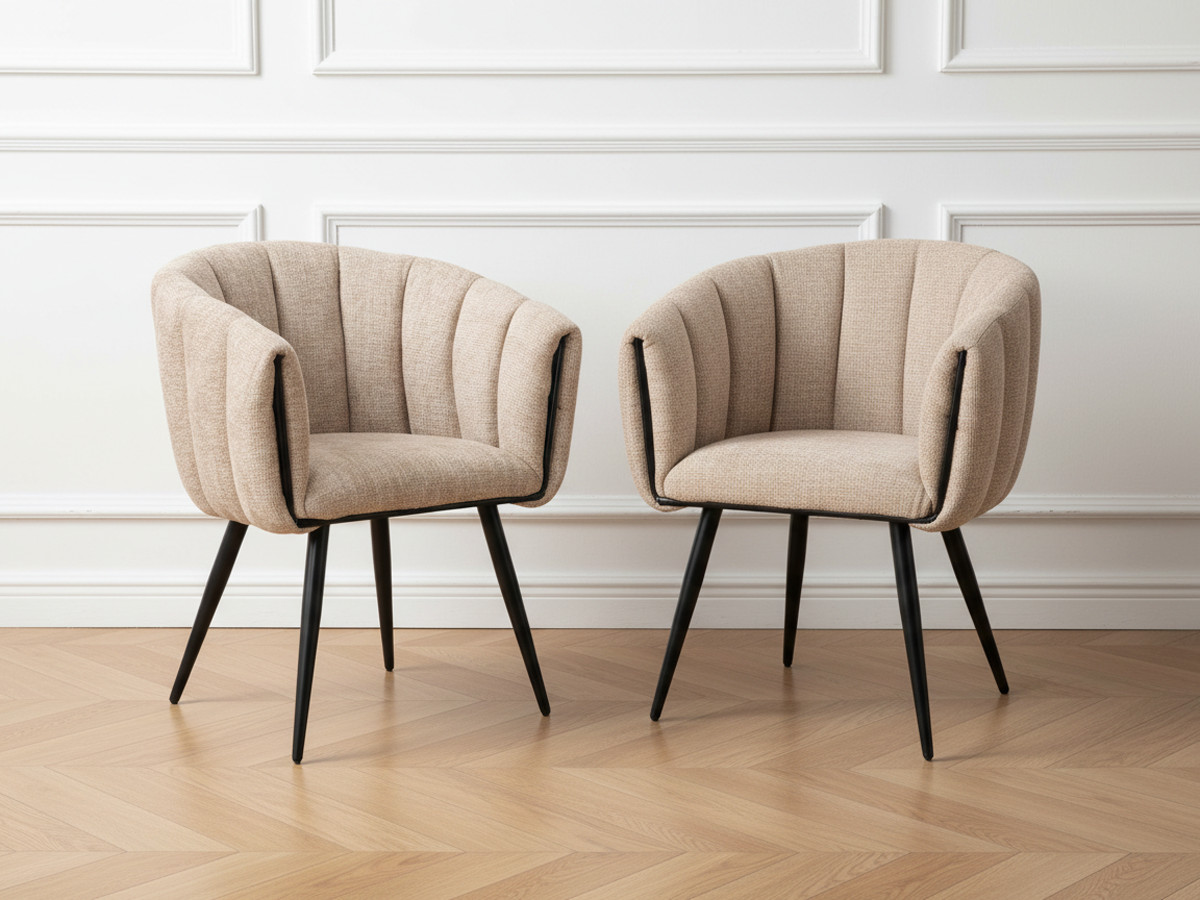 Lot de 2 chaises ADA tissu velours