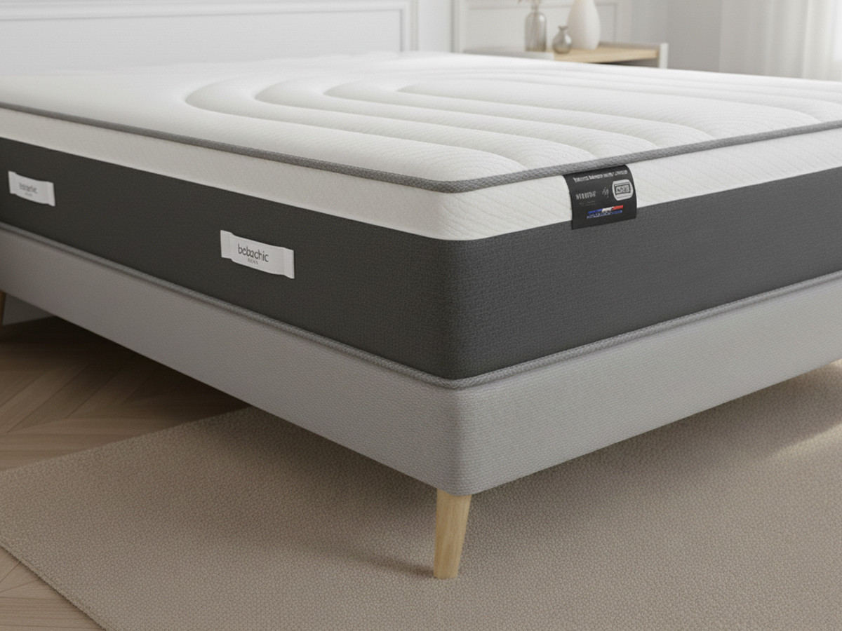 Ensemble matelas hybride ressorts ensachés et mousse à mémoire de forme EYLAU + sommier — vue 5